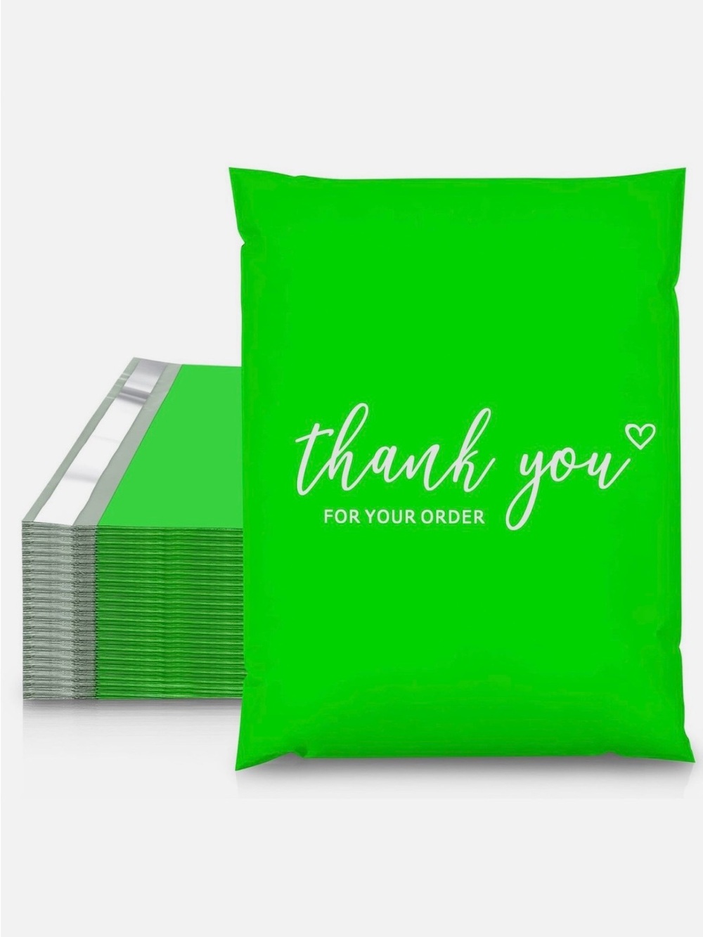 JinRuiKJ 'Thank You For Your Order' Poly Mailer Vibrant Green Bags 10x13